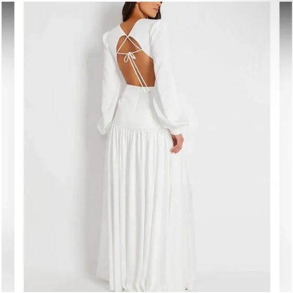 PatBO Tiered Long Sleeve Cut-Out Maxi Dress Size 8 NWT - Picture 3 of 6